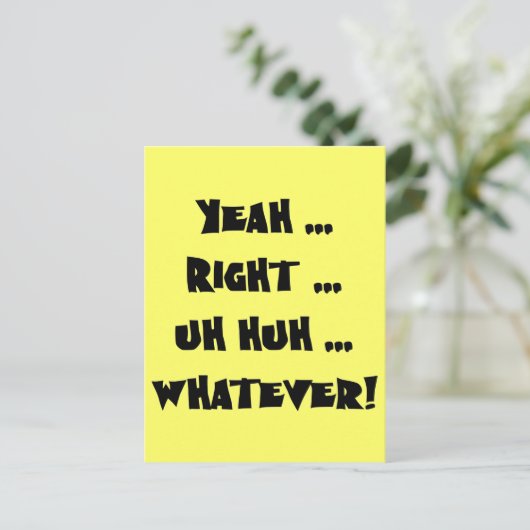 Tシャツの贈おもしろいり物は何でもいい ポストカード (スタンド正面)