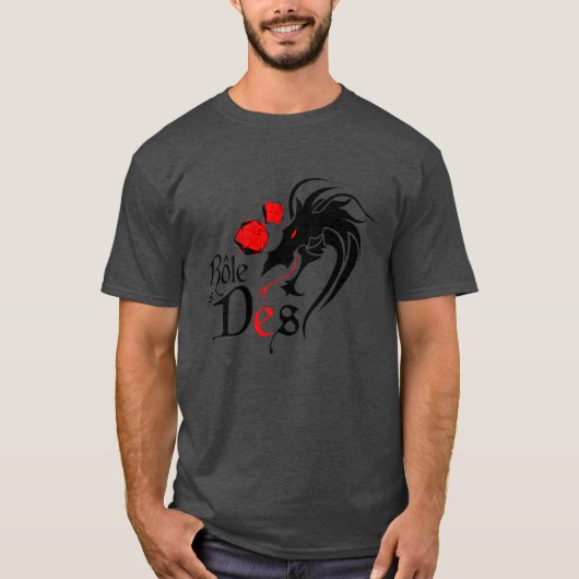 Tシャツのfoncé - Rôleのles Dés -暗いTシャツ Tシャツ (正面)