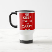 TシャツのKeep Calm and Carry Onのイギリスポスター トラベルマグ (左)
