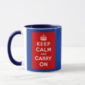 TシャツのKeep Calm and Carry Onのイギリスポスター マグカップ (左)