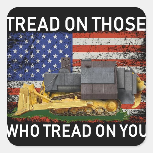 TシャツのRoを踏む者を踏みクラシックつける スクエアシール (正面)