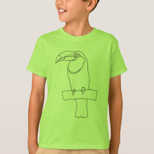 TシャツのToutcan Bird Outlineスケッチ Tシャツ