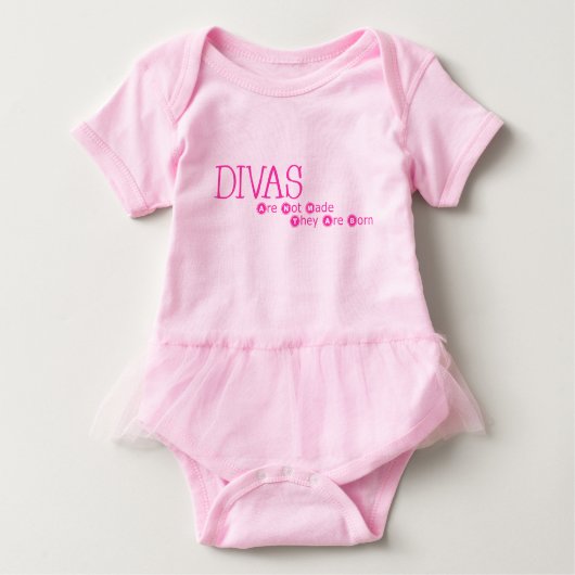 Tシャツは生まれDivasは作らない ベビーボディスーツ (正面)