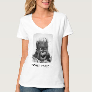 TシャツはV首のパニックに陥りません Tシャツ
