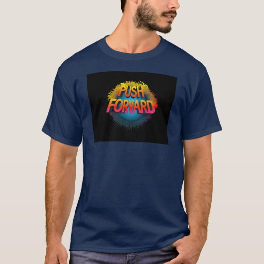 Tシャツやる気を起こさせるを前方に押す Tシャツ (正面)