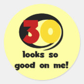 Tシャツやギフトは30枚目に似合う ラウンドシール (正面)