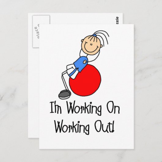 Tシャツや贈り物の仕上げに取り組む ポストカード (正面/裏面)