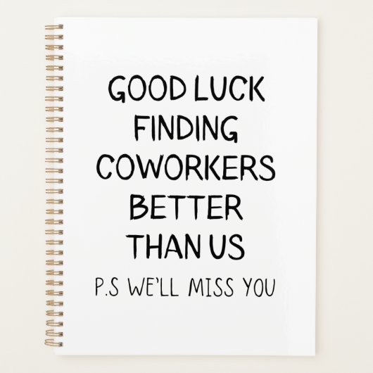 Tシャツより良い同僚を見つける幸運 プランナー手帳 (正面)