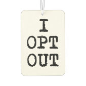 Tシャツをオプトアウトする カーエアーフレッシュナー (裏面)