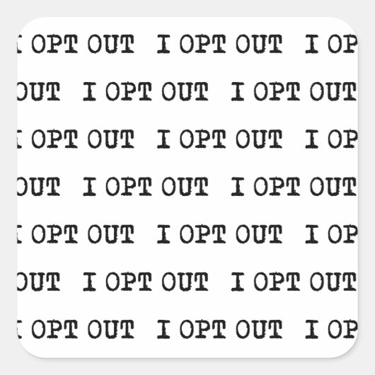 Tシャツをオプトアウトする スクエアシール (正面)