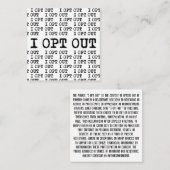 Tシャツをオプトアウトする スクエア名刺 (正面/裏面)