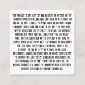 Tシャツをオプトアウトする スクエア名刺 (裏面)