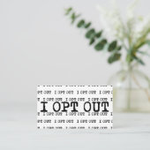 Tシャツをオプトアウトする 名刺 (スタンド正面)