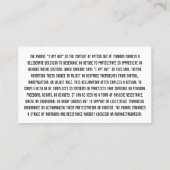 Tシャツをオプトアウトする 名刺 (裏面)