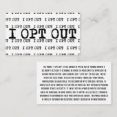 Tシャツをオプトアウトする 名刺 (正面/裏面)