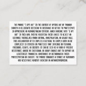 Tシャツをオプトアウトする 名刺 (裏面)