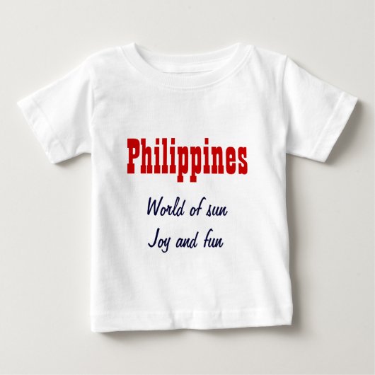 Tシャツをスローガンに掲げるフィリピン ベビーTシャツ (正面)