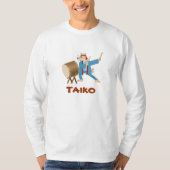 Tシャツをドラムをたたいている漫画犬のTaikoプレーヤーTaiko Tシャツ (正面)