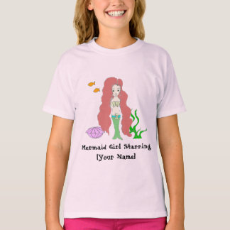 Tシャツを主演したマーメイドの女の子 Tシャツ