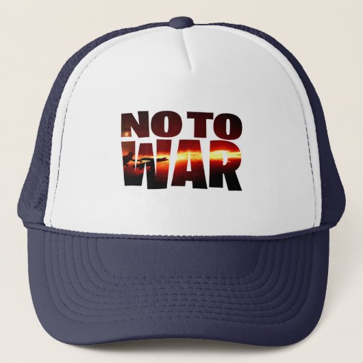 Tシャツを戦争に使う場合はいいえ キャップ (正面)