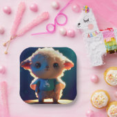 Tシャツを着たかわいい子羊 ペーパープレート (パーティー)