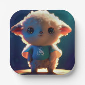 Tシャツを着たかわいい子羊 ペーパープレート (正面)