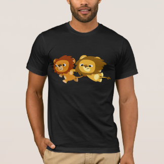 Tシャツを着たかわいい漫画ライオン Tシャツ