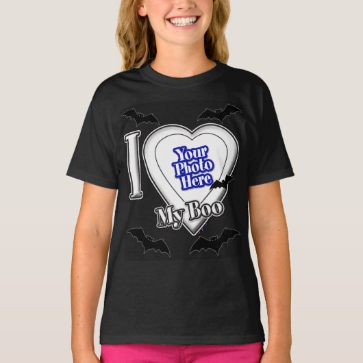 Tシャツを着たこうもりで私のブーが大好き Tシャツ (正面)