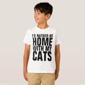 Tシャツを着た子どもたち、むしろ猫と一緒に家にいる Tシャツ (正面フル)