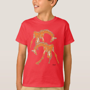 Tシャツを着た男の子や誰でも:キリン Tシャツ