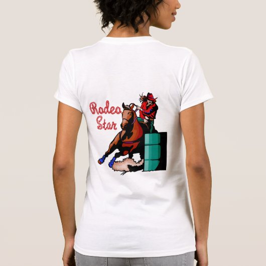 Tシャツを競争させるロデオのバレル Tシャツ (裏面)