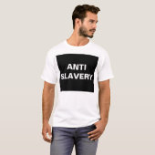 Tシャツアンチ奴隷ブラック Tシャツ (正面フル)