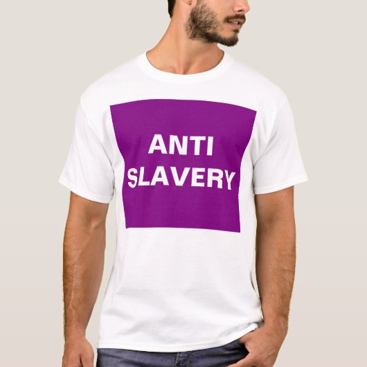 Tシャツアンチ奴隷紫色 Tシャツ (正面)