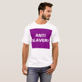 Tシャツアンチ奴隷紫色 Tシャツ (正面フル)