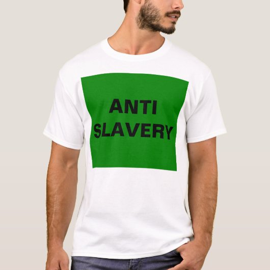 Tシャツアンチ奴隷緑 Tシャツ (正面)