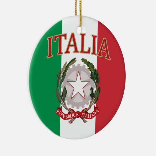 Tシャツイタリアンな旗の紋章付き外衣 セラミックオーナメント (右)