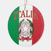 Tシャツイタリアンな旗の紋章付き外衣 セラミックオーナメント (左)