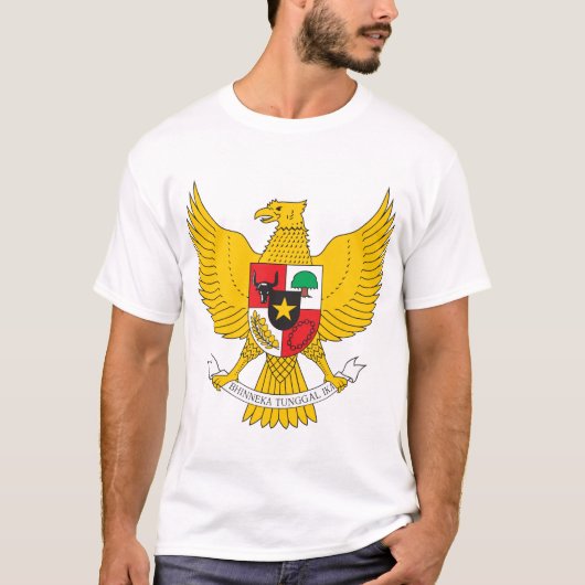 Tシャツインドネシアの紋章付き外衣 Tシャツ (正面)