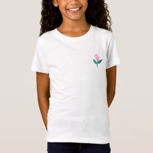 Tシャツガールズフラワーデザイン Tシャツ (正面)