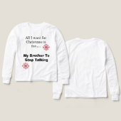 Tシャツキッズ長袖-おもしろいクリスマス (デザイン 正面＆背面)