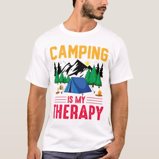 Tシャツキャンピングは私のセラピー Tシャツ (正面)