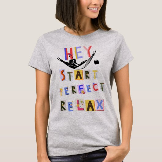 Tシャツグレーとカラフル書ズ Tシャツ (正面)