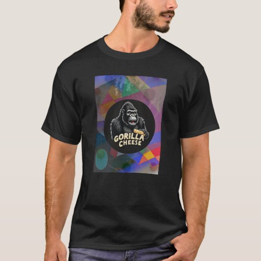 Tシャツゴリラチーズ抽象芸術1 Tシャツ (正面)
