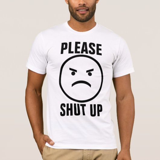 Tシャツストップを黙って下さい Tシャツ (正面)