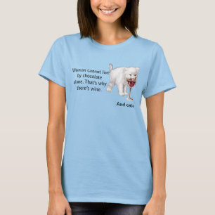 Tシャツチョコレートワインおよび猫の紛れもない事実 Tシャツ