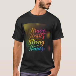 Tシャツデザイン:勇敢なハート強い手 Tシャツ