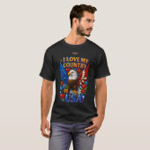 Tシャツデザイン: 私は私の国が大好き - アメリカ Tシャツ (正面フル)