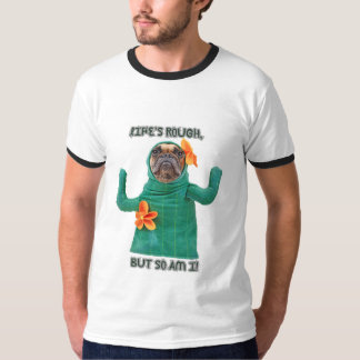 Tシャツドッグプリント「人生は辛いけど、僕もだ」 Tシャツ