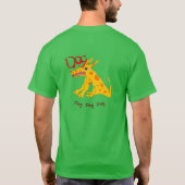 Tシャツドッグ抽象芸術かわいいイエロードッグデザイン Tシャツ (裏面)