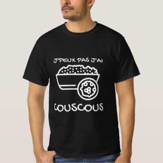 Tシャツノワール「J'peux pas j'ai Couscous」 Tシャツ